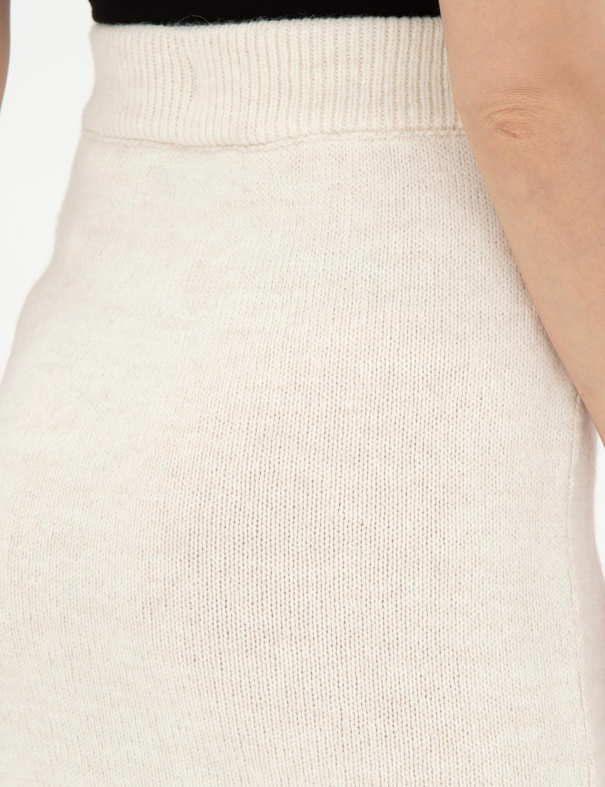 Ekru Loose Fit Triko Etek - 50296199003