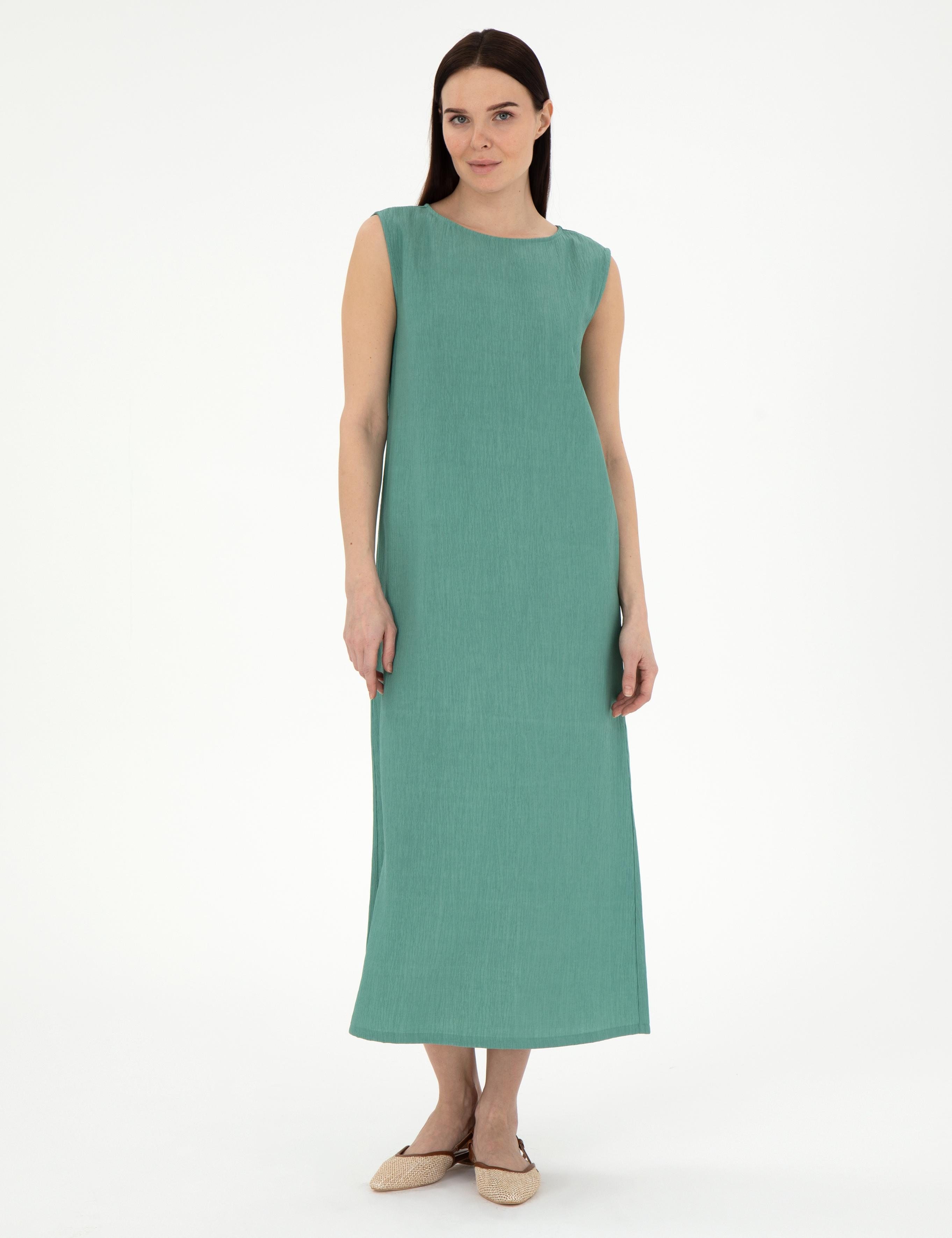 Yeşil Regular Fit Dokuma Elbise