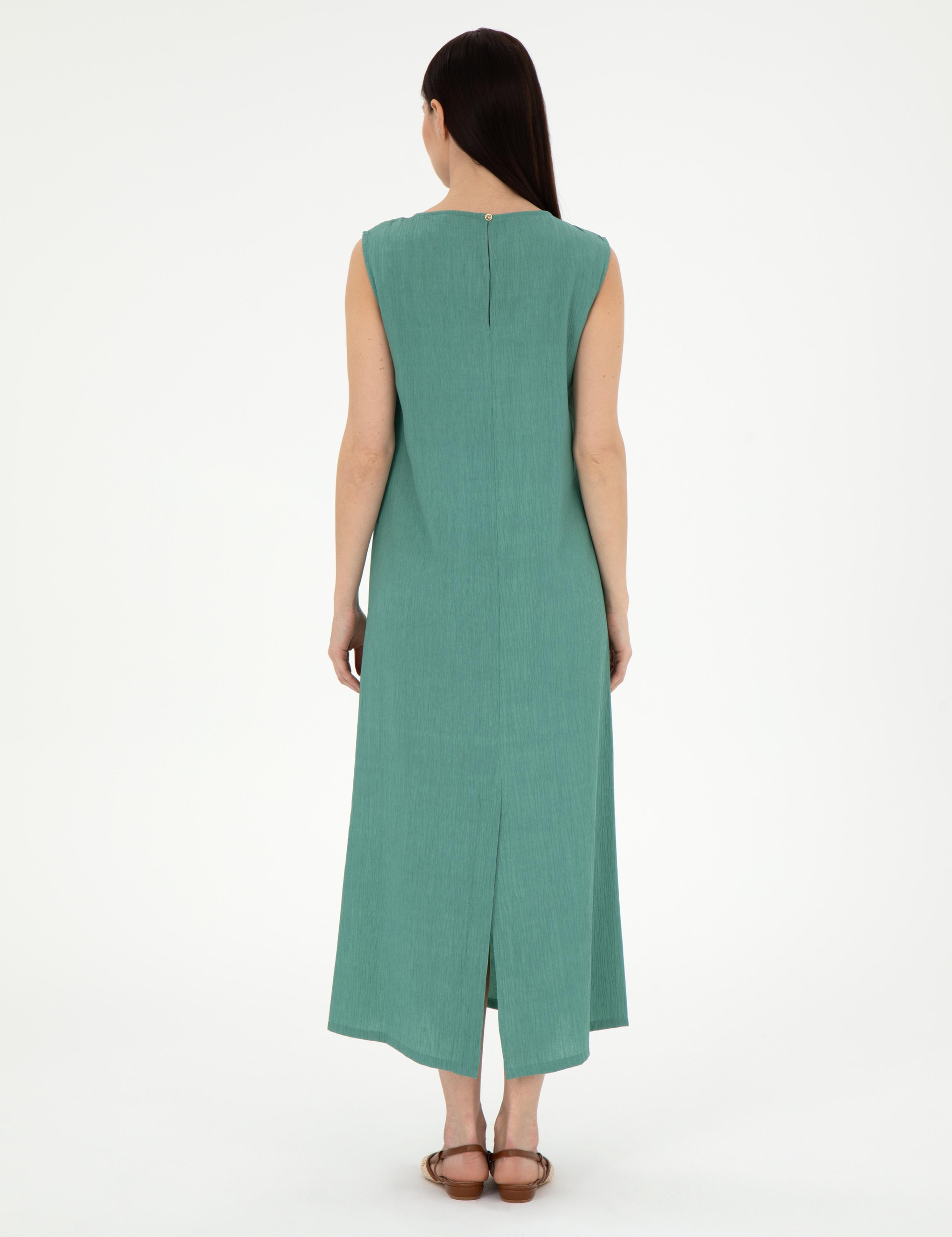 Yeşil Regular Fit Dokuma Elbise