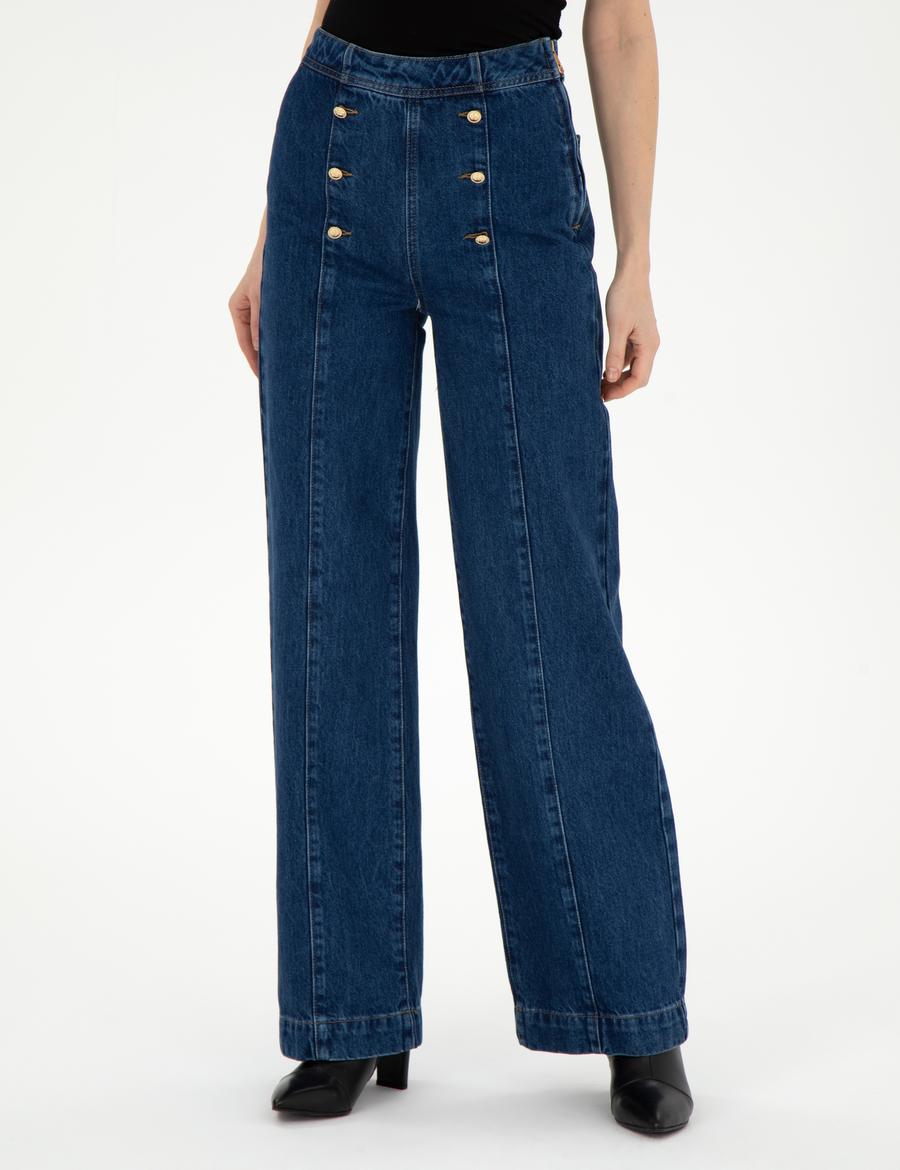 Koyu İndigo Jean Pantolon