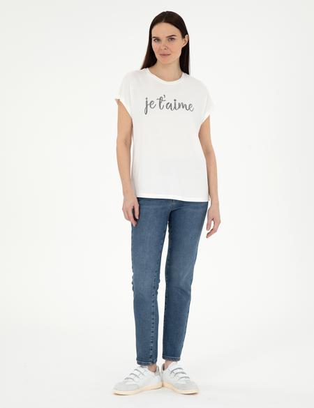 Beyaz Comfort Fit Tişört - 50301484001