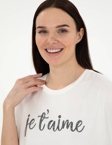 Beyaz Comfort Fit Tişört