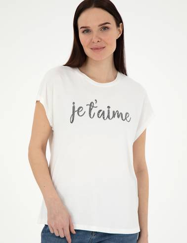 Beyaz Comfort Fit Tişört