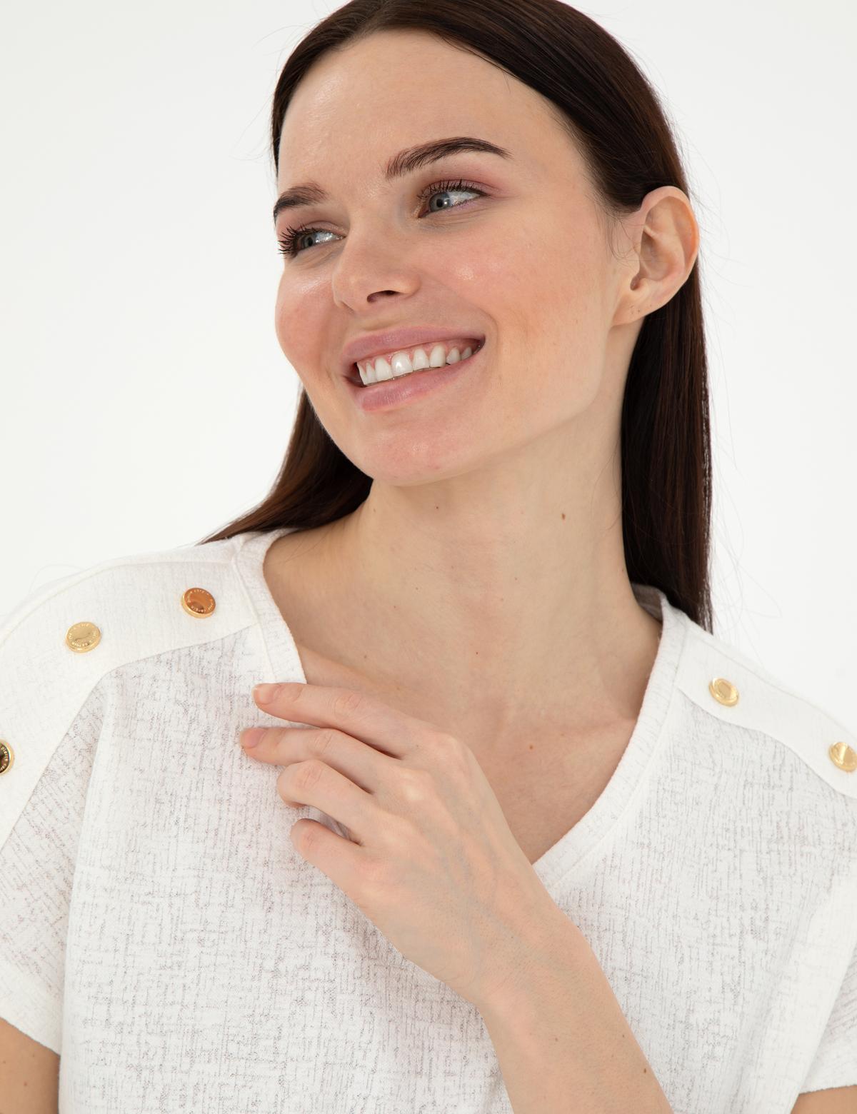 Ekru Regular Fit Tişört - 50301452005