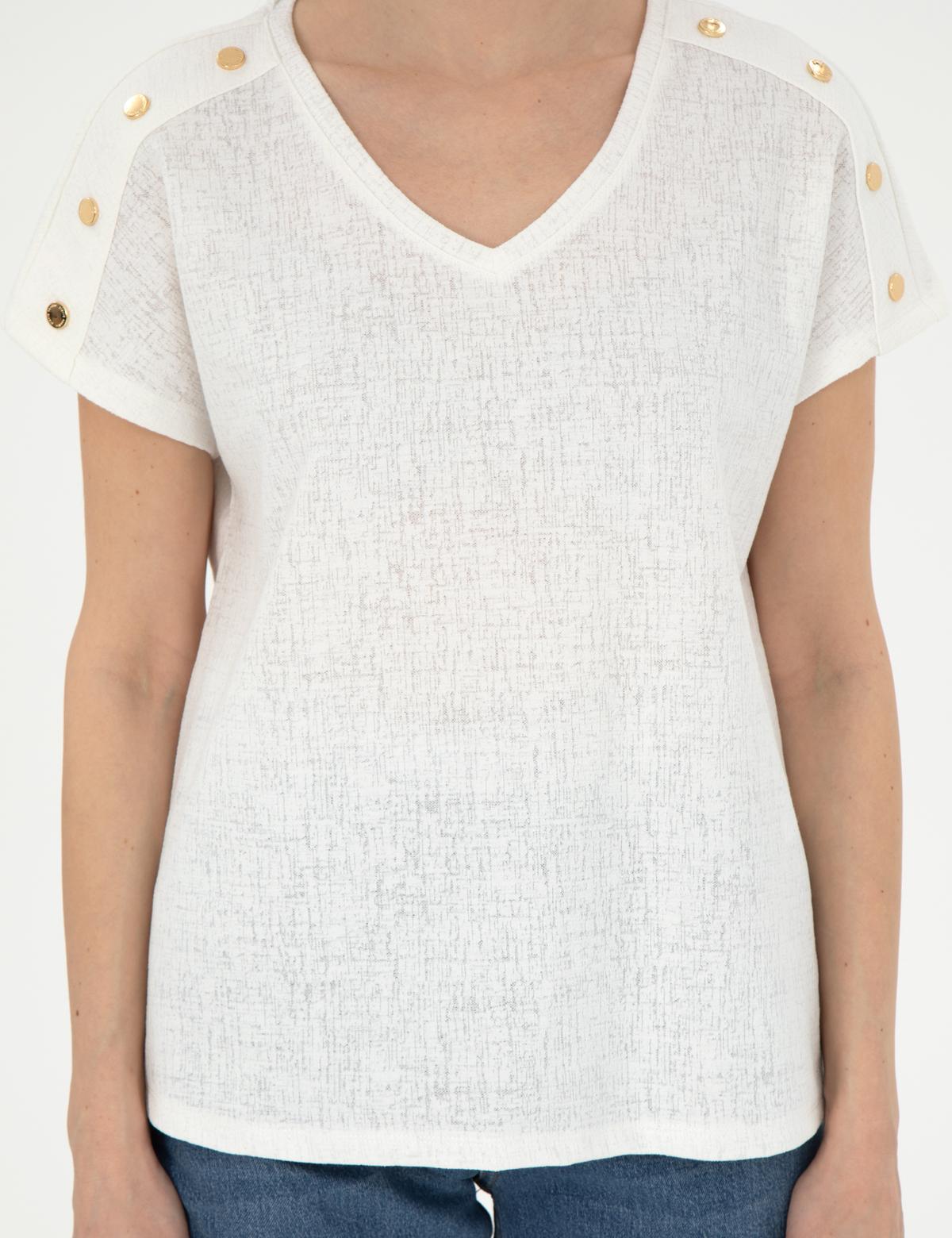 Ekru Regular Fit Tişört - 50301452005