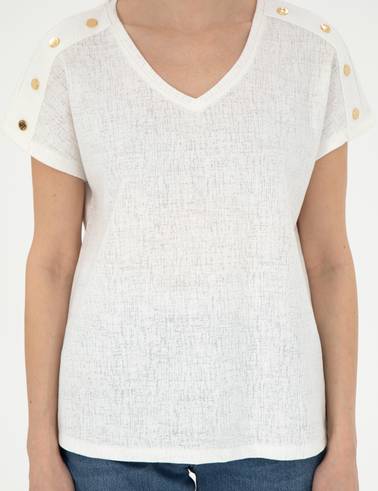 Ekru Regular Fit Tişört