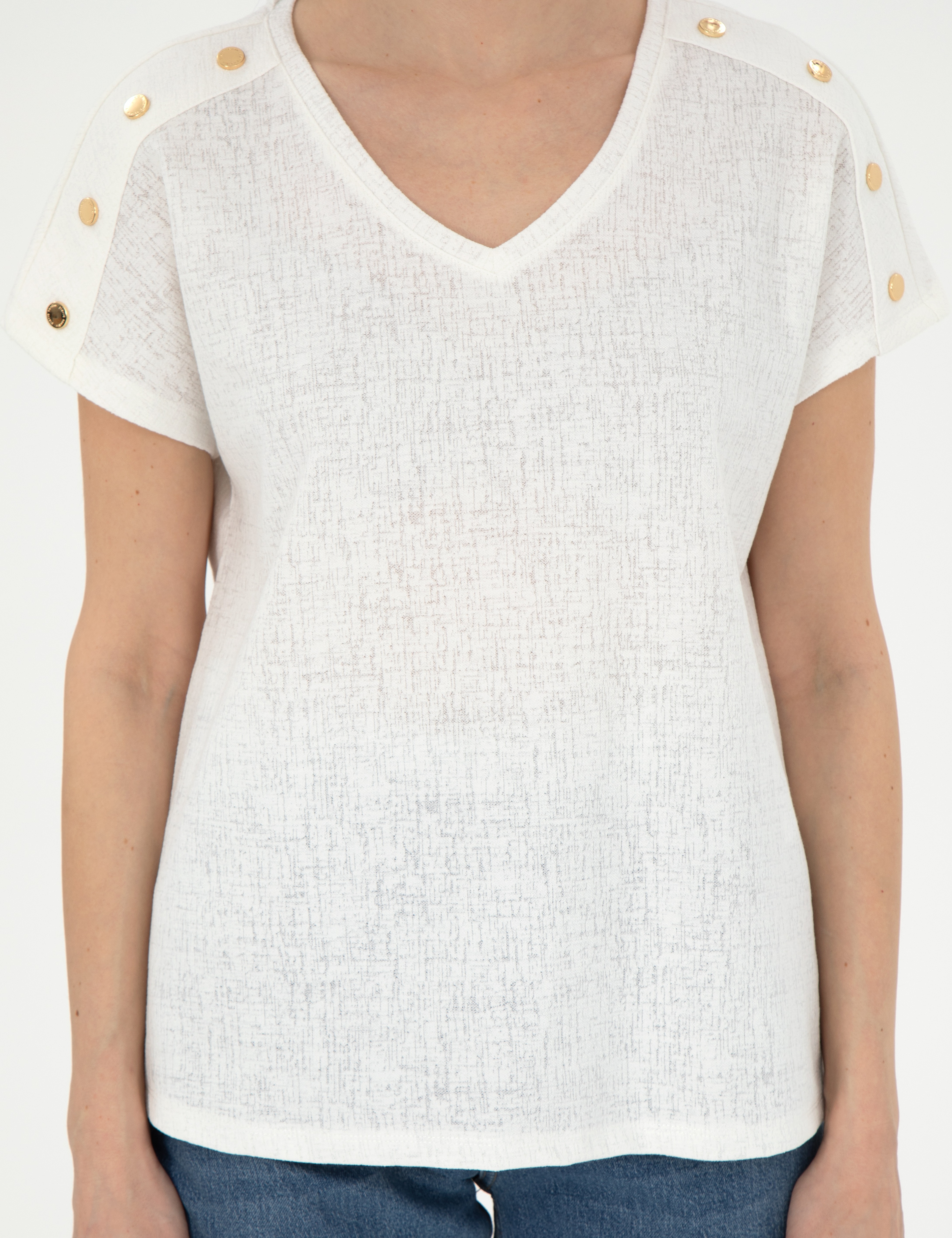Ekru Regular Fit Tişört - Image 6