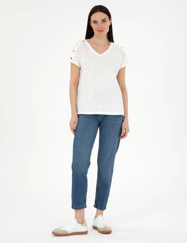 Ekru Regular Fit Tişört
