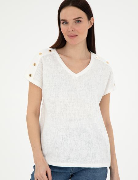 Ekru Regular Fit Tişört - 50301452005