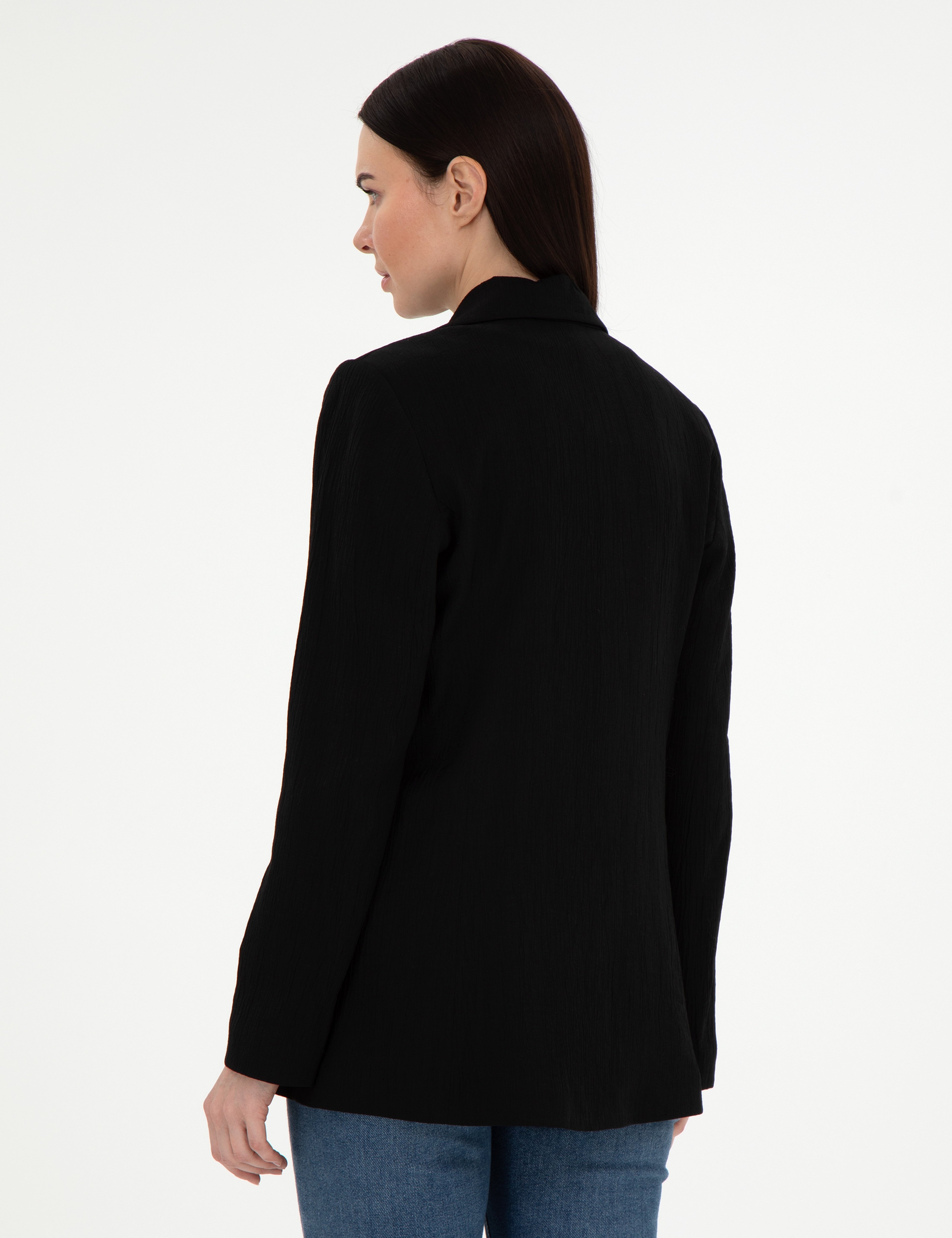 Siyah Regular Fit Ceket - Image 5