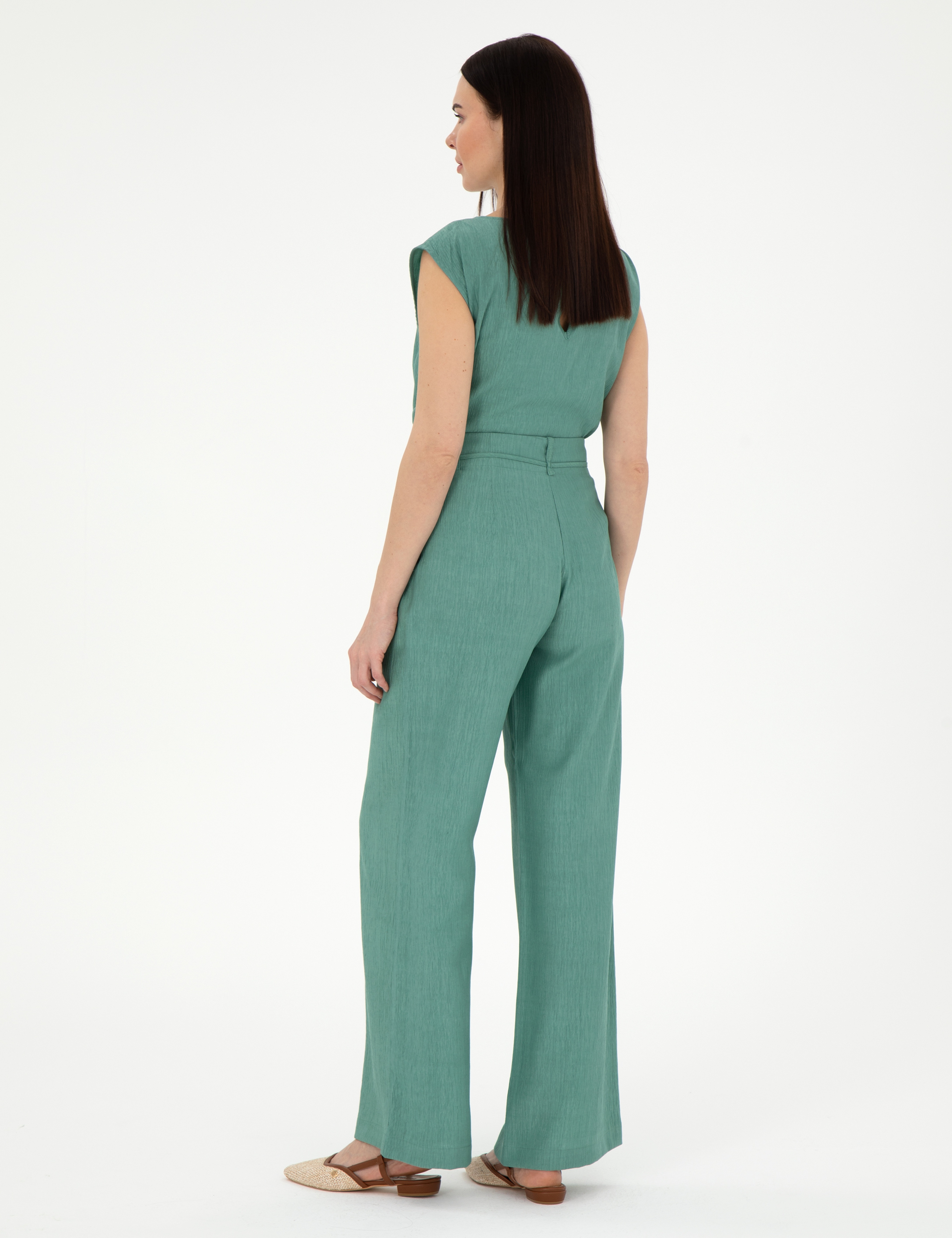 Yeşil Loose Fit Pantolon - Image 4