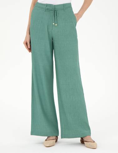 Yeşil Loose Fit Pantolon