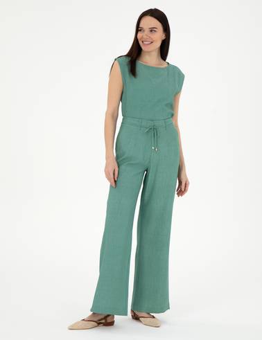 Yeşil Loose Fit Pantolon