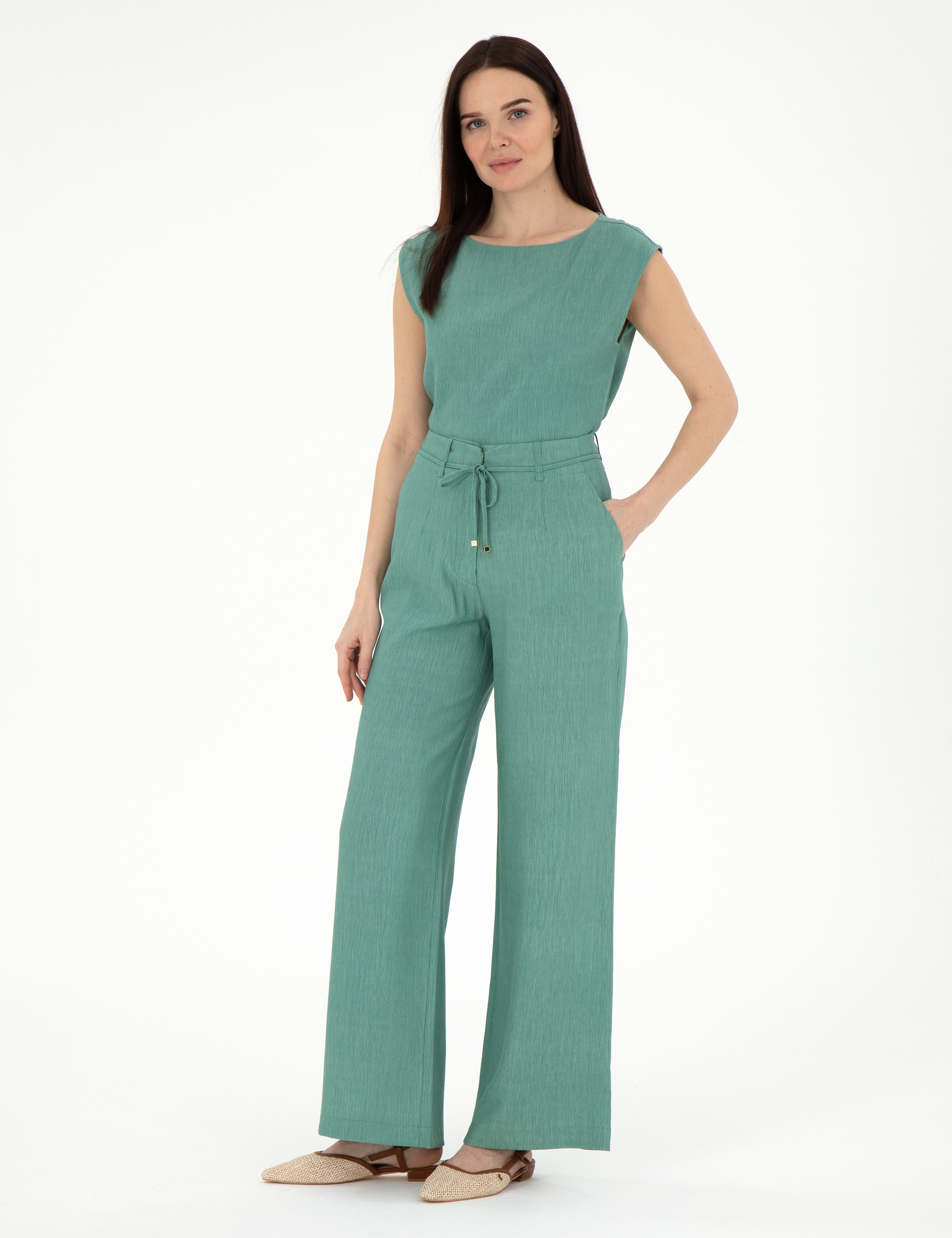 Yeşil Loose Fit Pantolon
