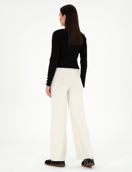 Ekru Loose Fit Triko Pantolon - 50296235006