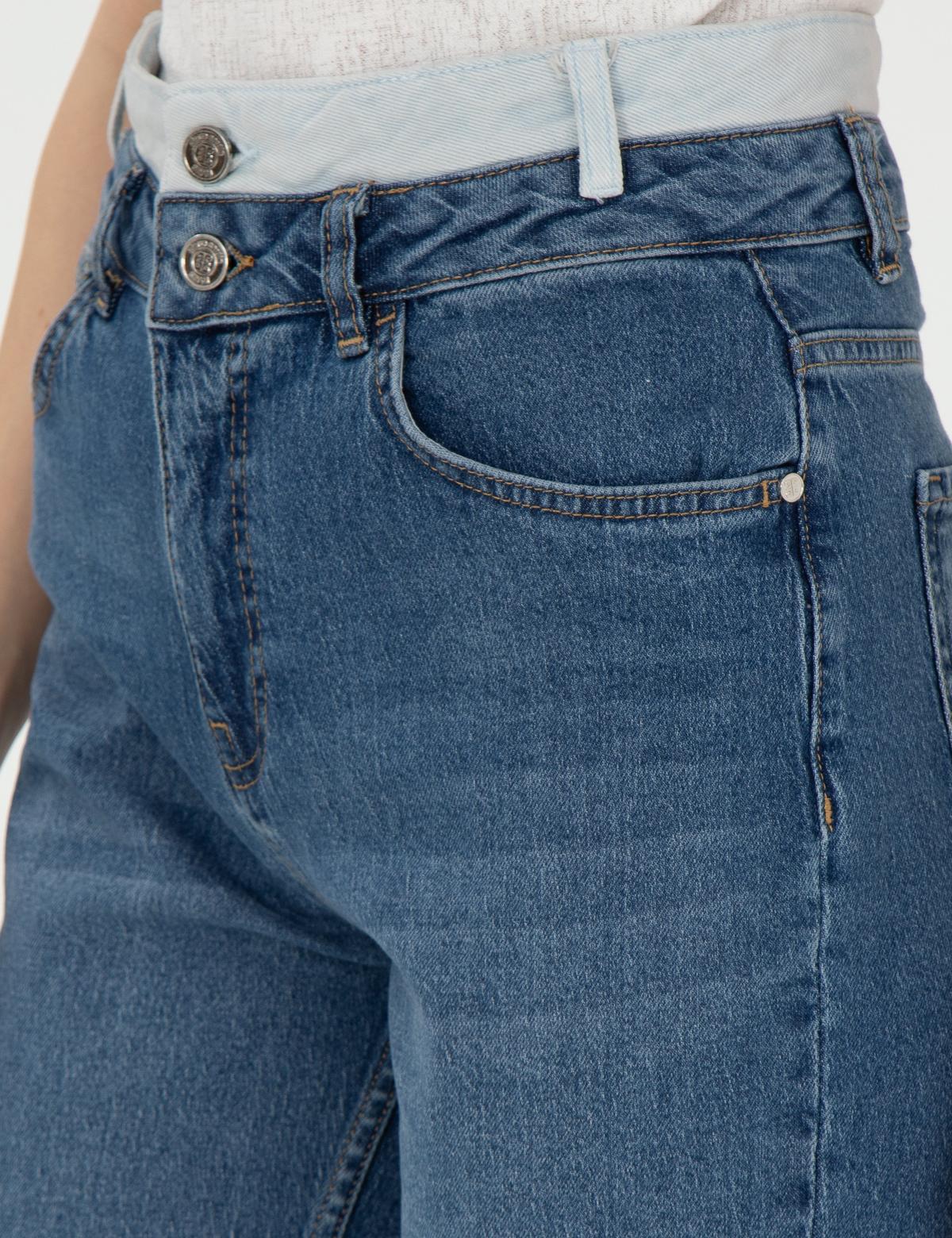 Açık Mavi Mom High Waist Fit Jean Pantolon - 50301240012
