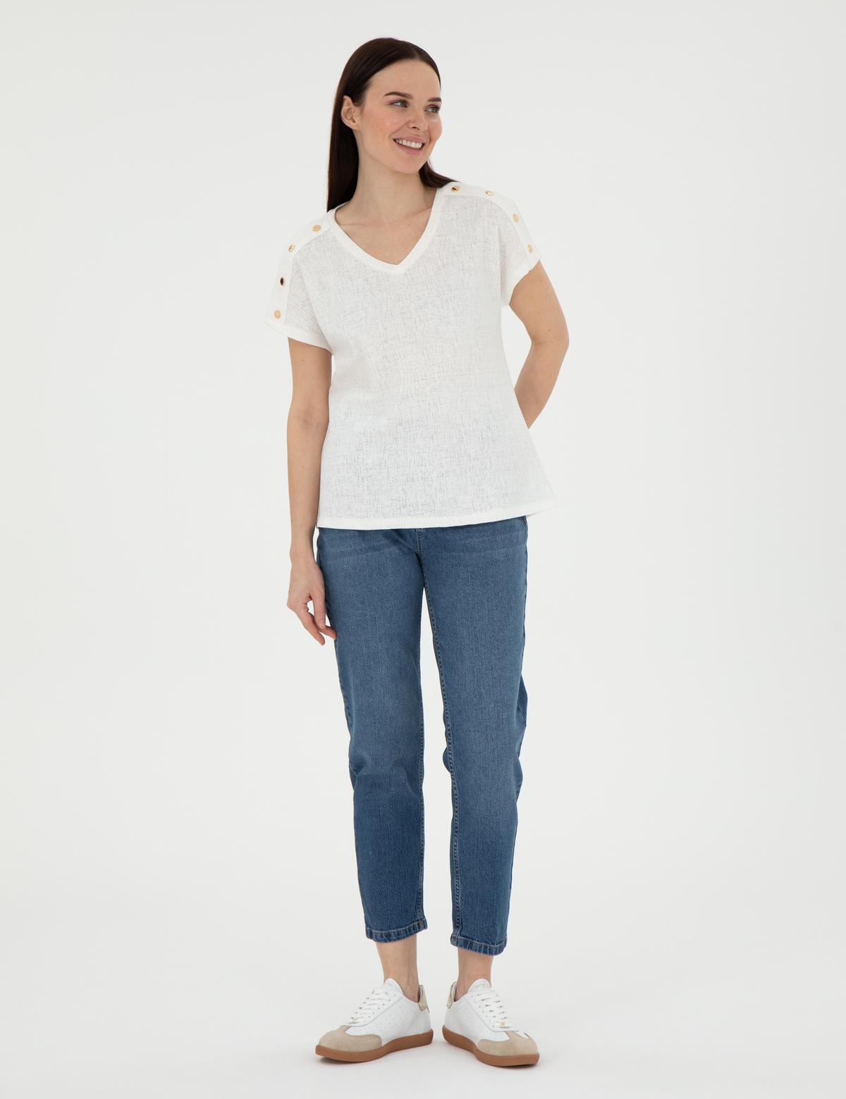 Açık Mavi Mom High Waist Fit Jean Pantolon