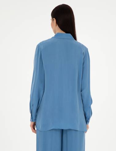 İndigo Comfort Fit Uzun Kollu Gömlek