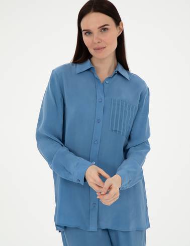 İndigo Comfort Fit Uzun Kollu Gömlek