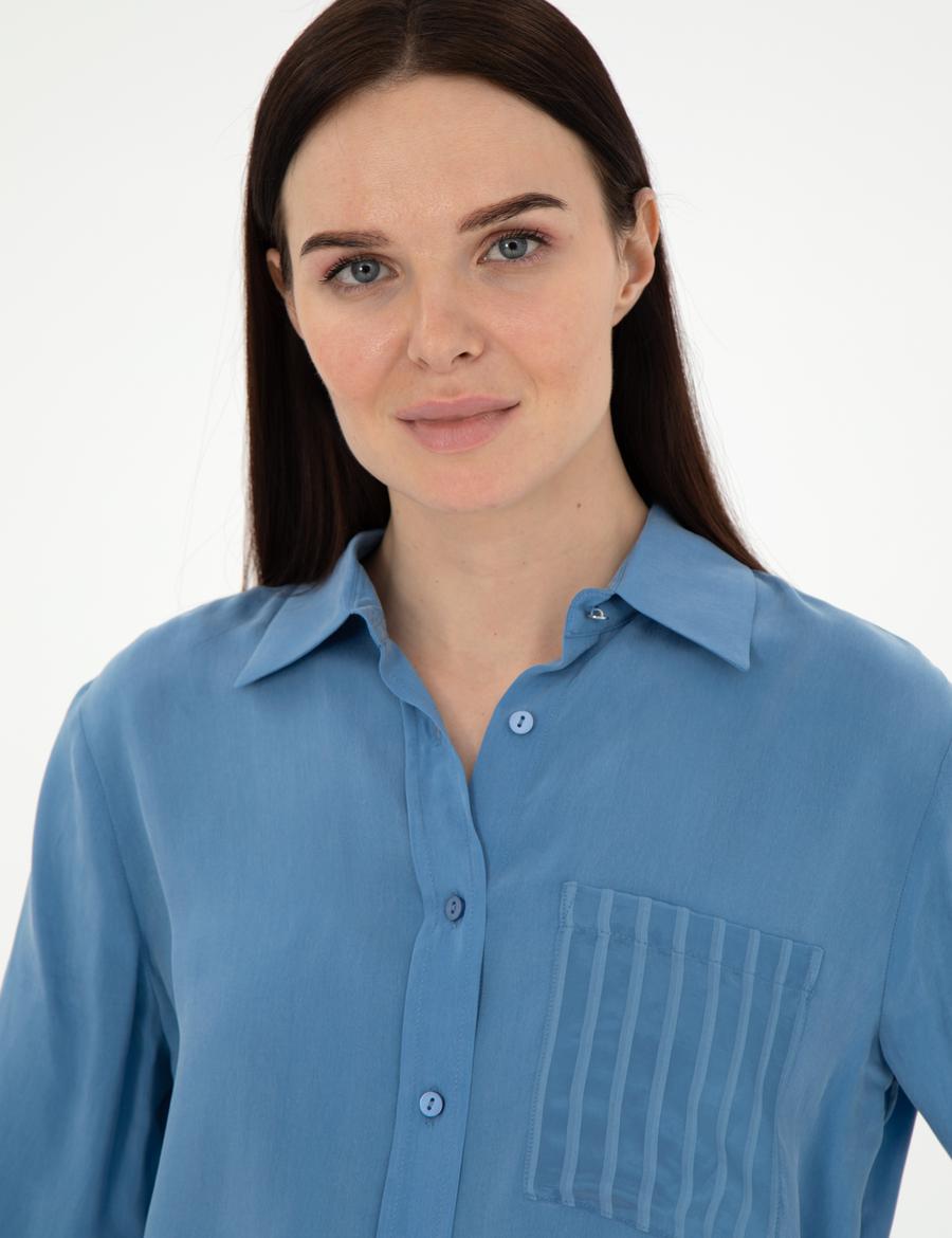 İndigo Comfort Fit Uzun Kollu Gömlek