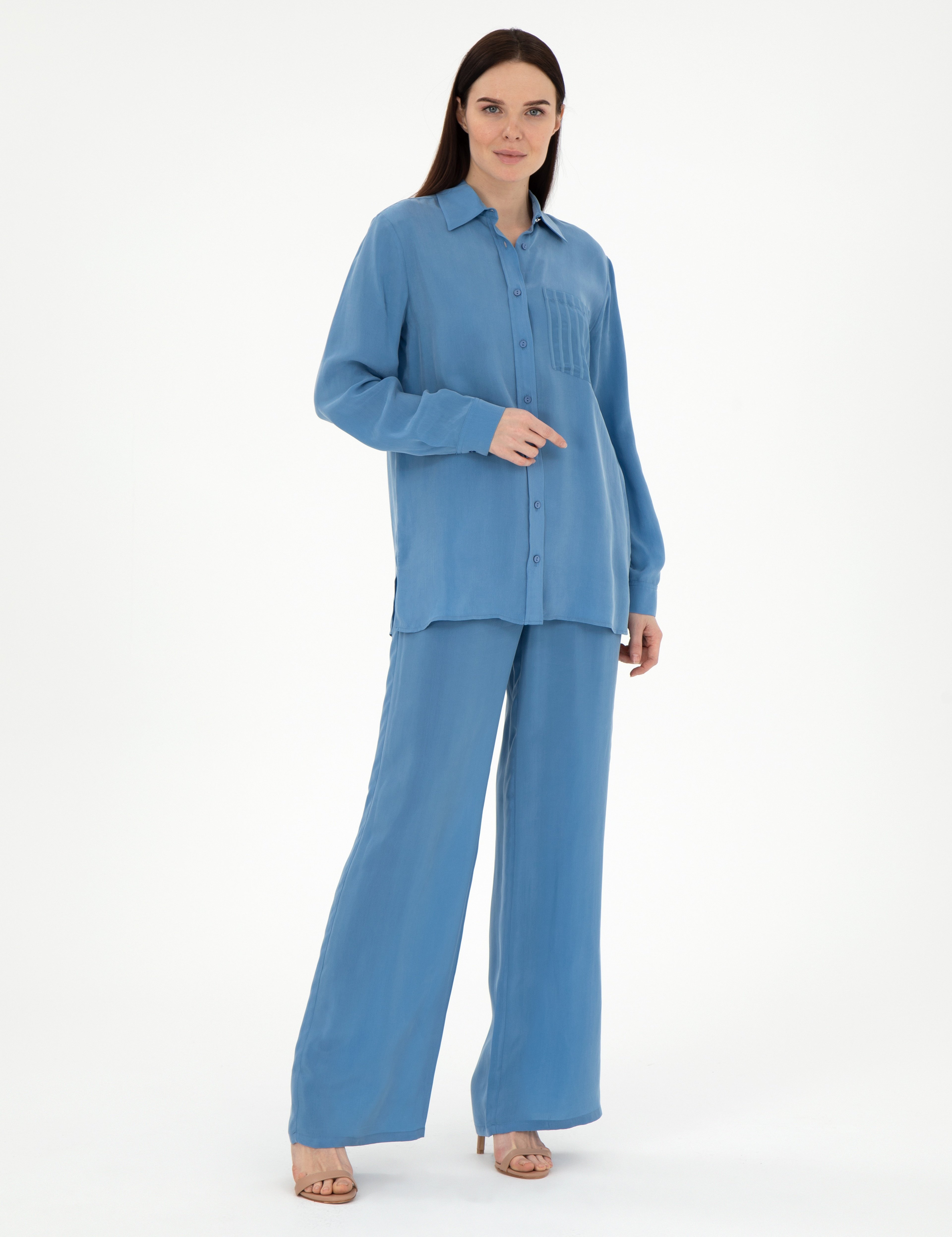 İndigo Comfort Fit Uzun Kollu Gömlek - Image 4