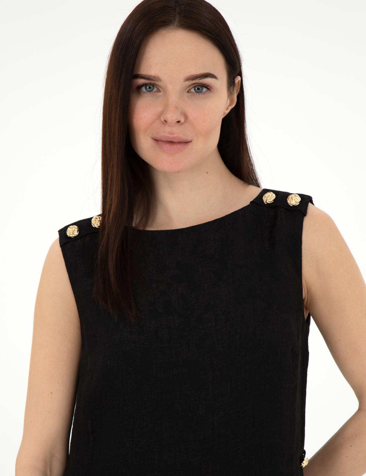 Siyah A Kesim Dokuma Elbise - 50305986023