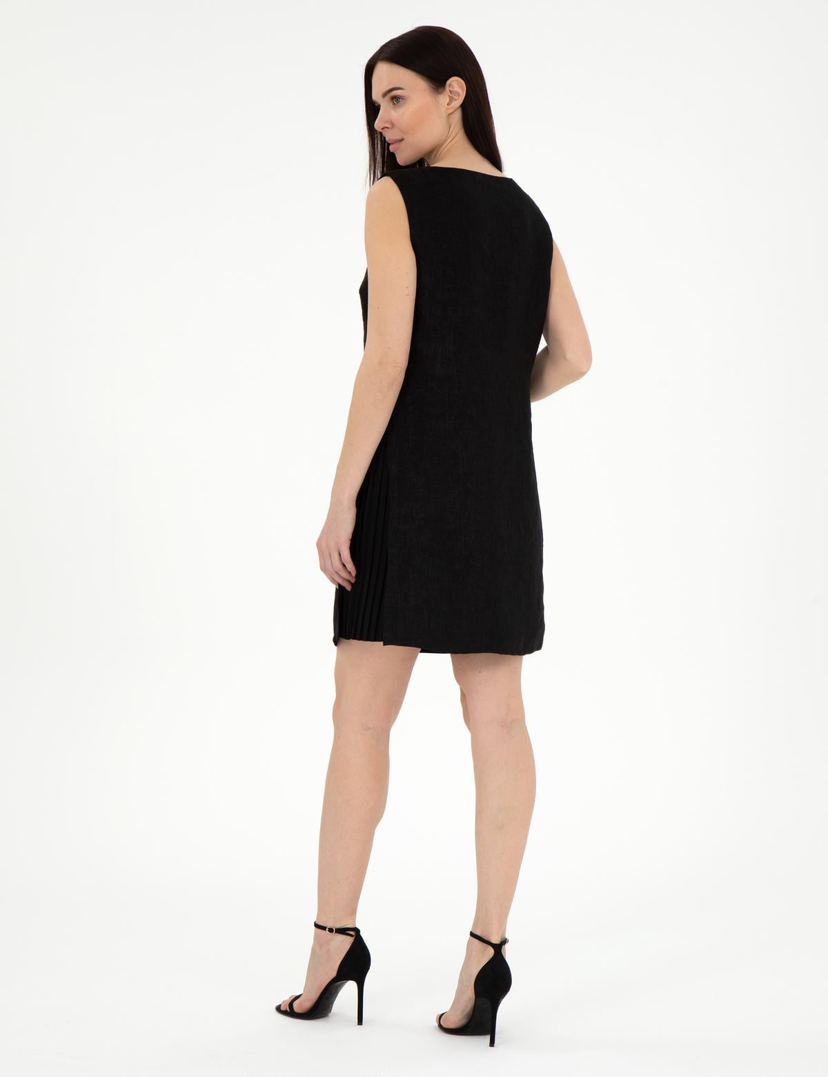 Siyah A Kesim Dokuma Elbise - 50305986023