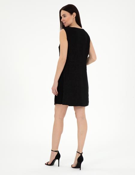 Siyah A Kesim Dokuma Elbise - 50305986023