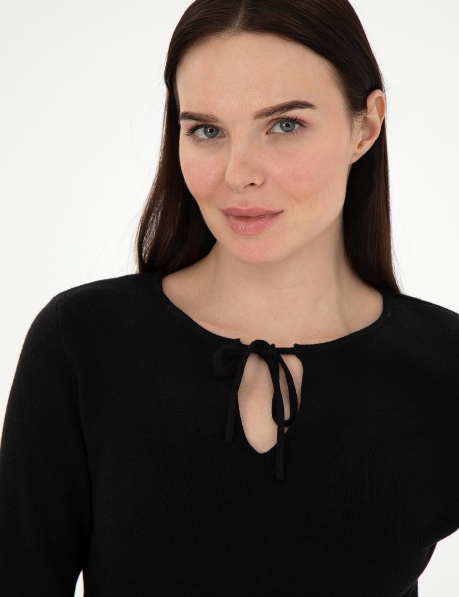 Siyah Slim Fit Kazak