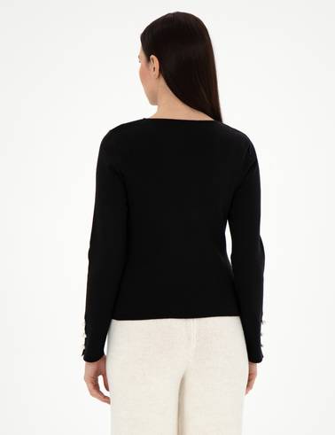 Siyah Slim Fit Kazak