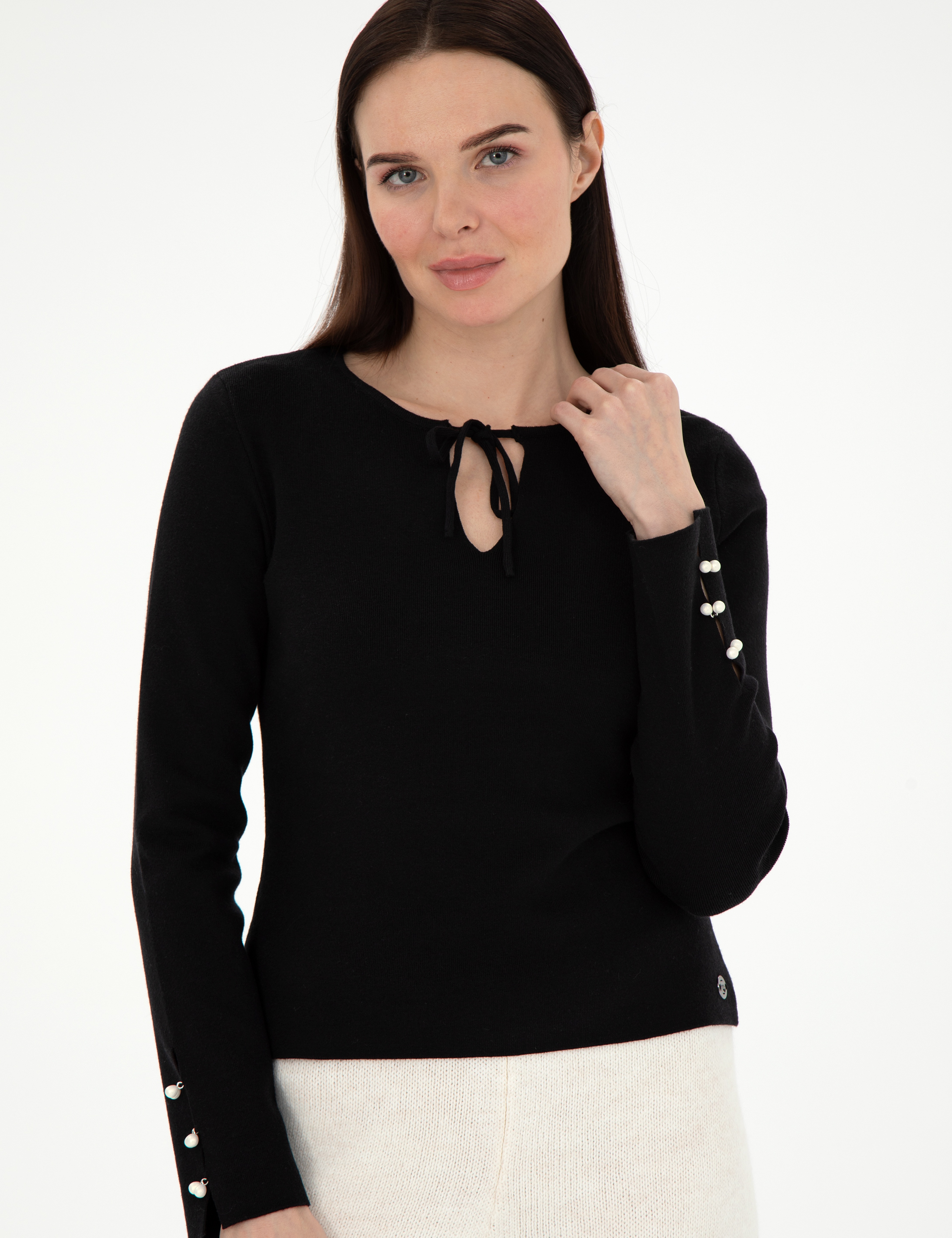 Siyah Slim Fit Kazak