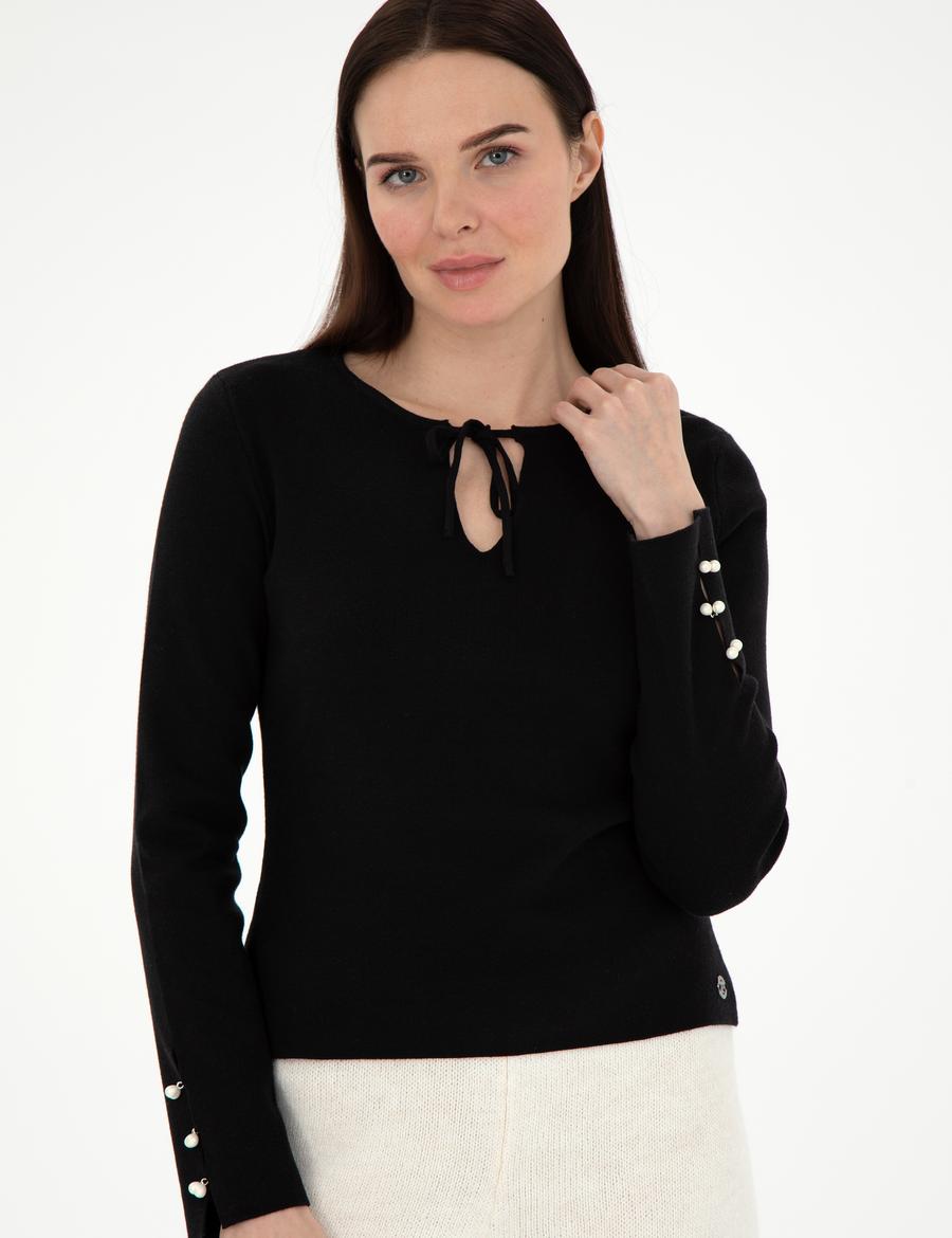 Siyah Slim Fit Kazak