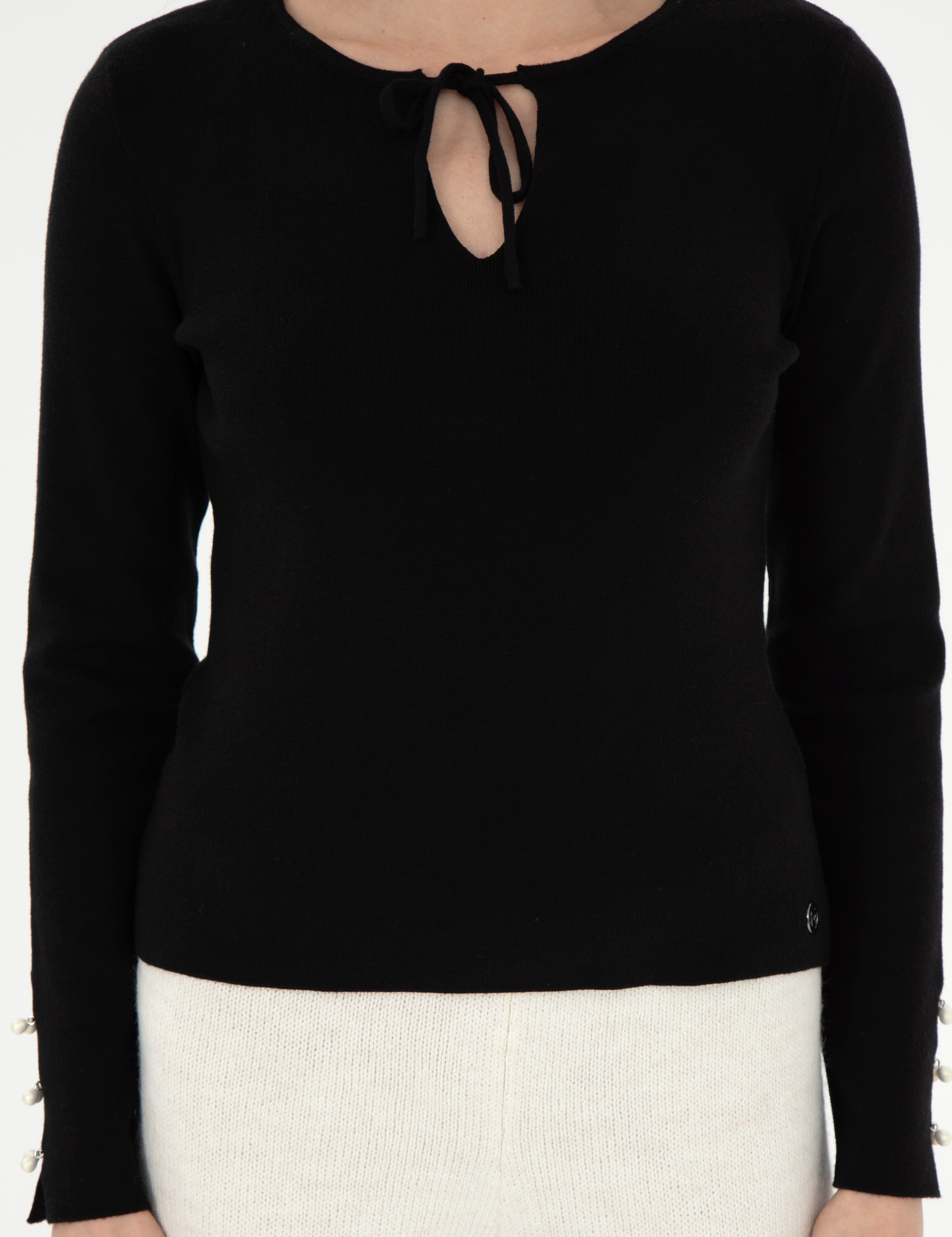 Siyah Slim Fit Kazak - Image 6