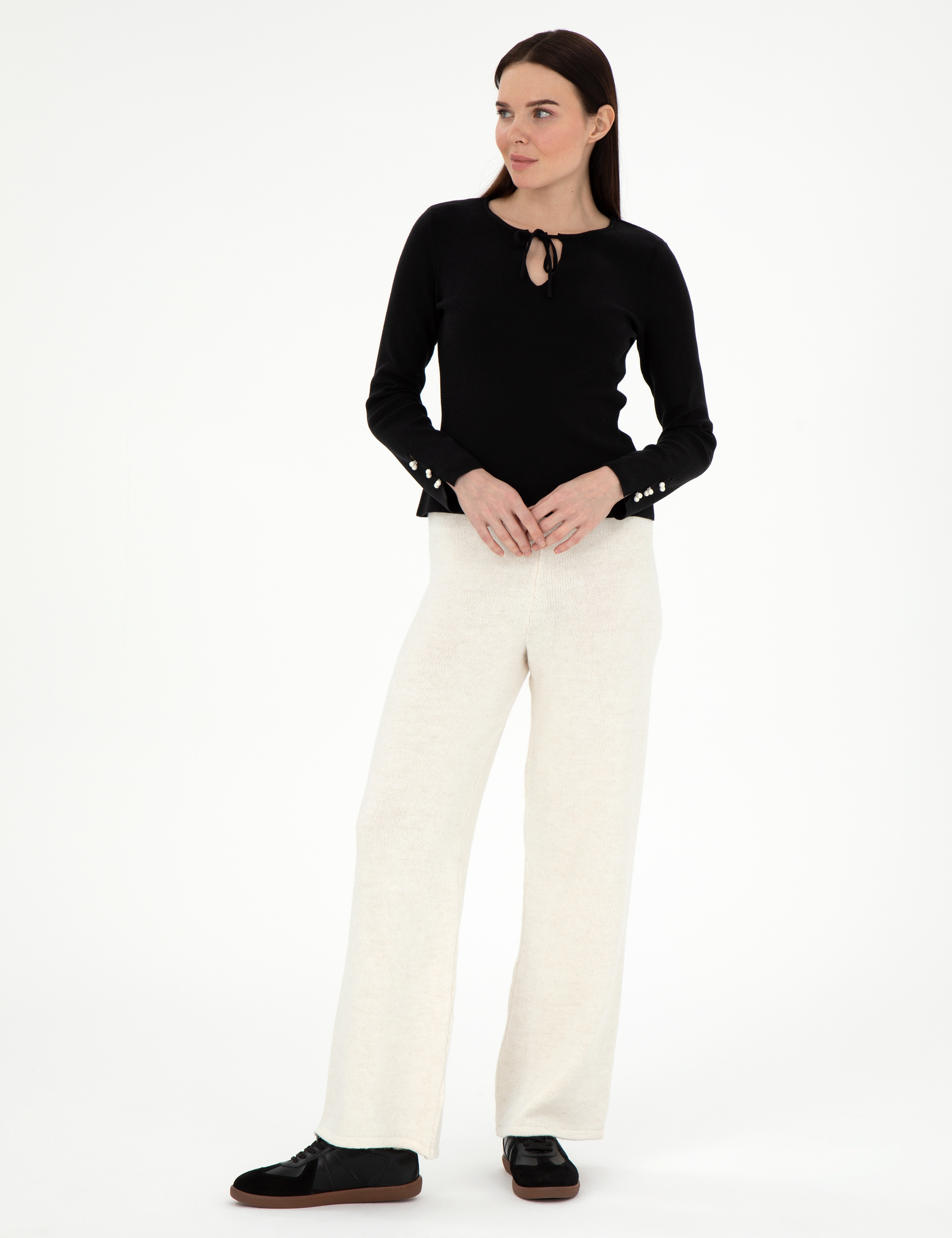 Siyah Slim Fit Kazak
