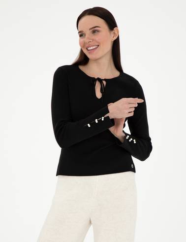 Siyah Slim Fit Kazak