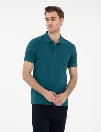 Zümrüt Slim Fit %100 Pamuk Düğmeli Polo Yaka Basic Tişört