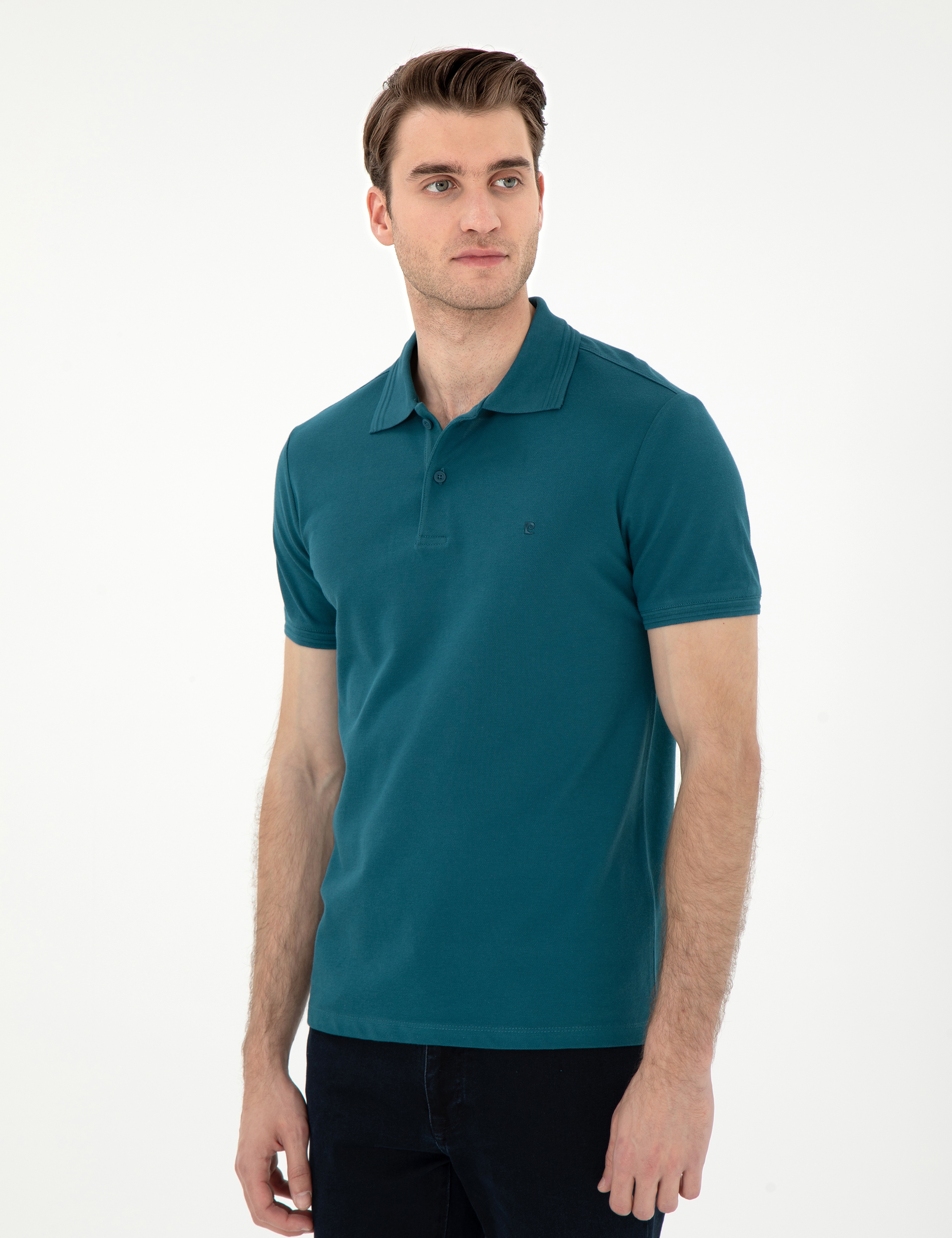 Zümrüt Slim Fit %100 Pamuk Polo Yaka Basic Tişört - Image 3