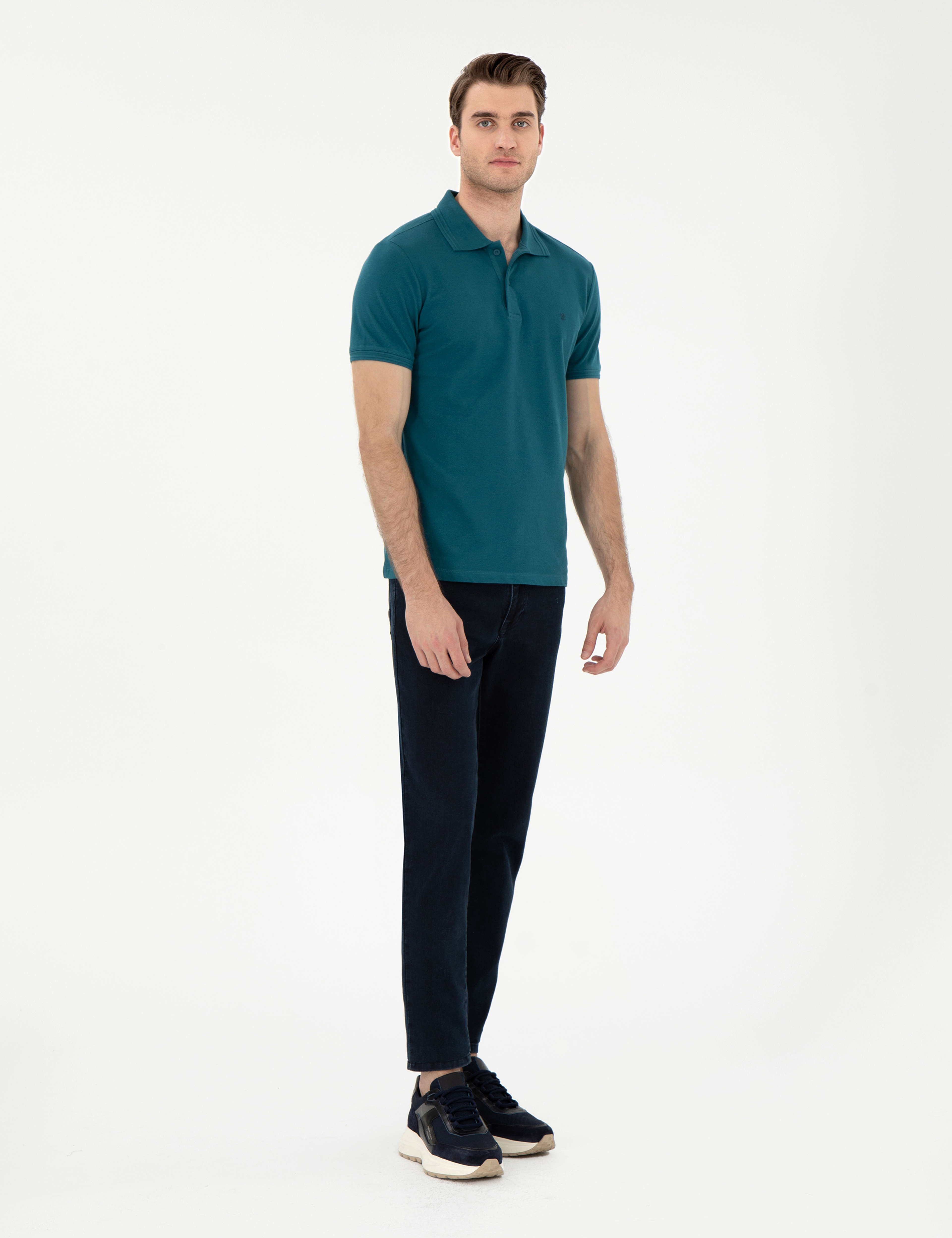 Zümrüt Slim Fit %100 Pamuk Polo Yaka Basic Tişört - Image 4
