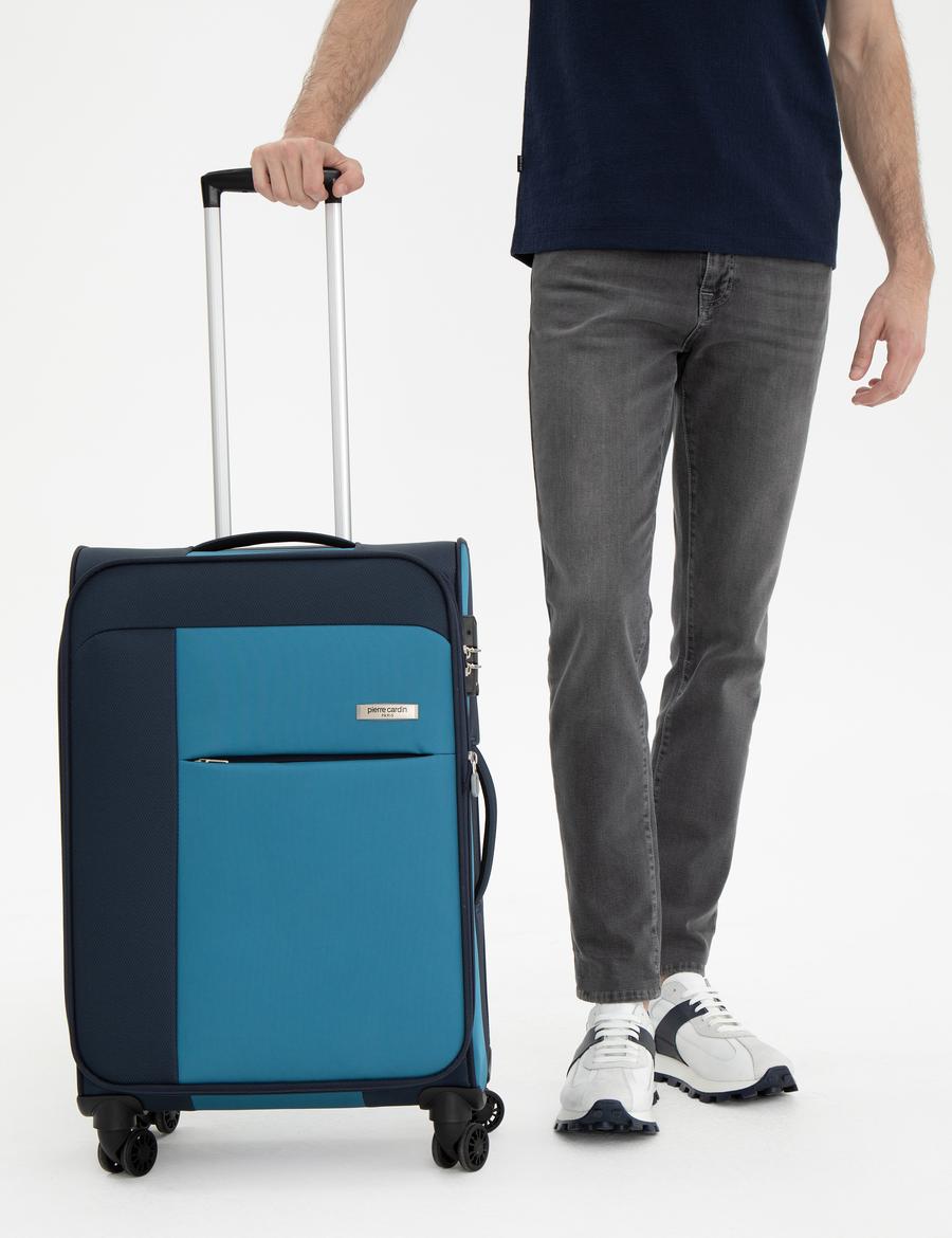 Lacivert Orta Boy Kumaş Valiz