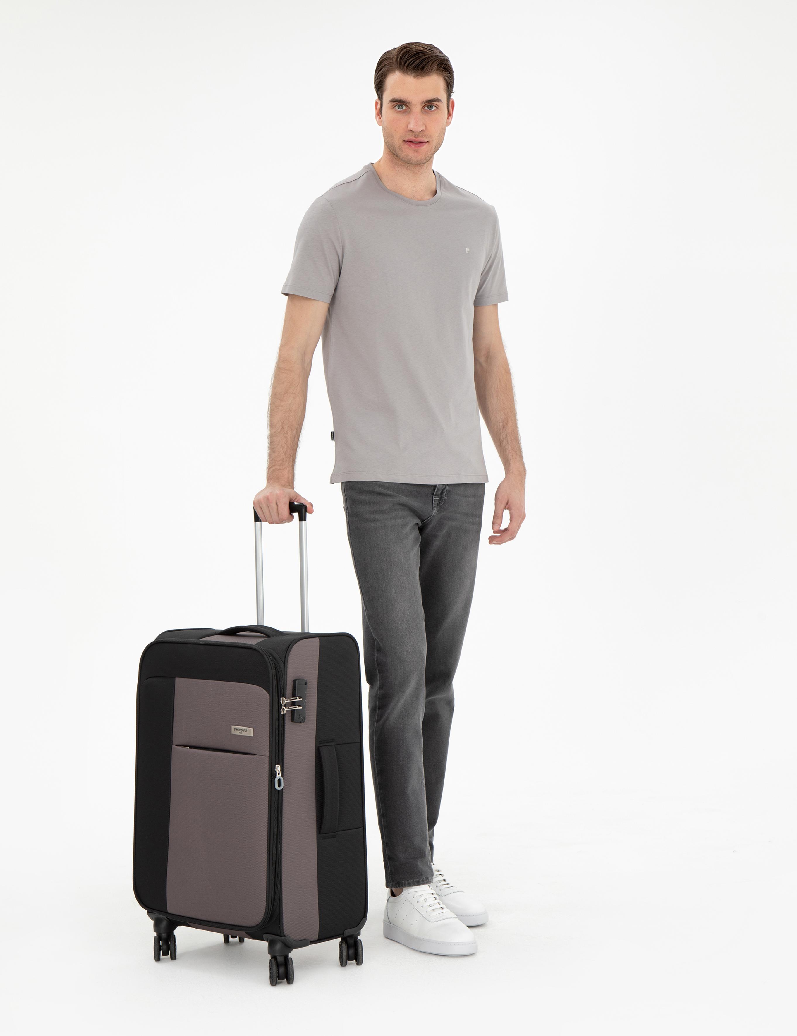 Siyah Orta Boy Kumaş Valiz