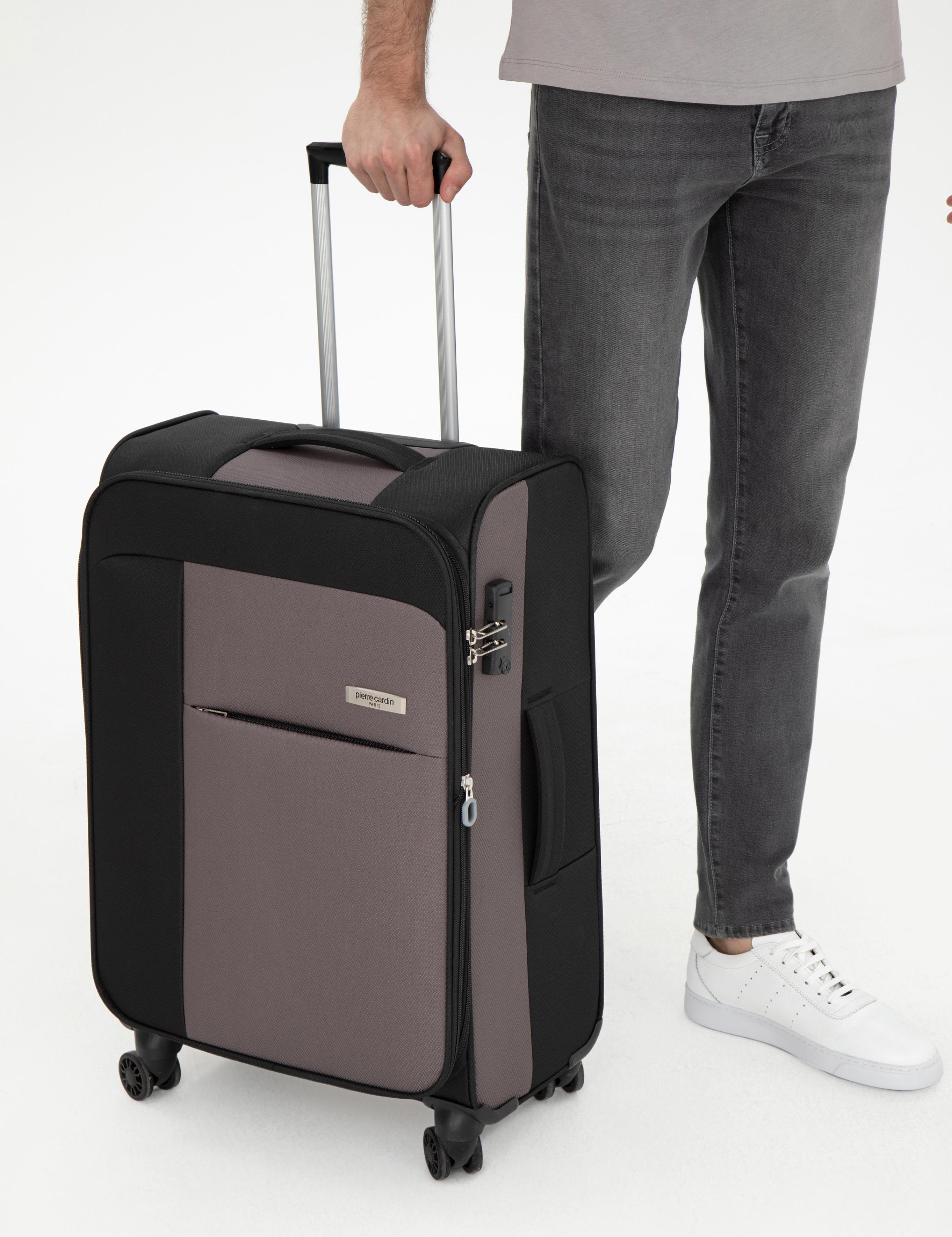 Siyah Orta Boy Kumaş Valiz