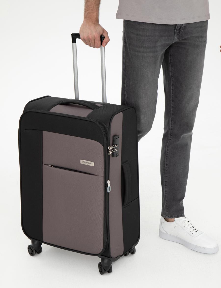 Siyah Orta Boy Kumaş Valiz