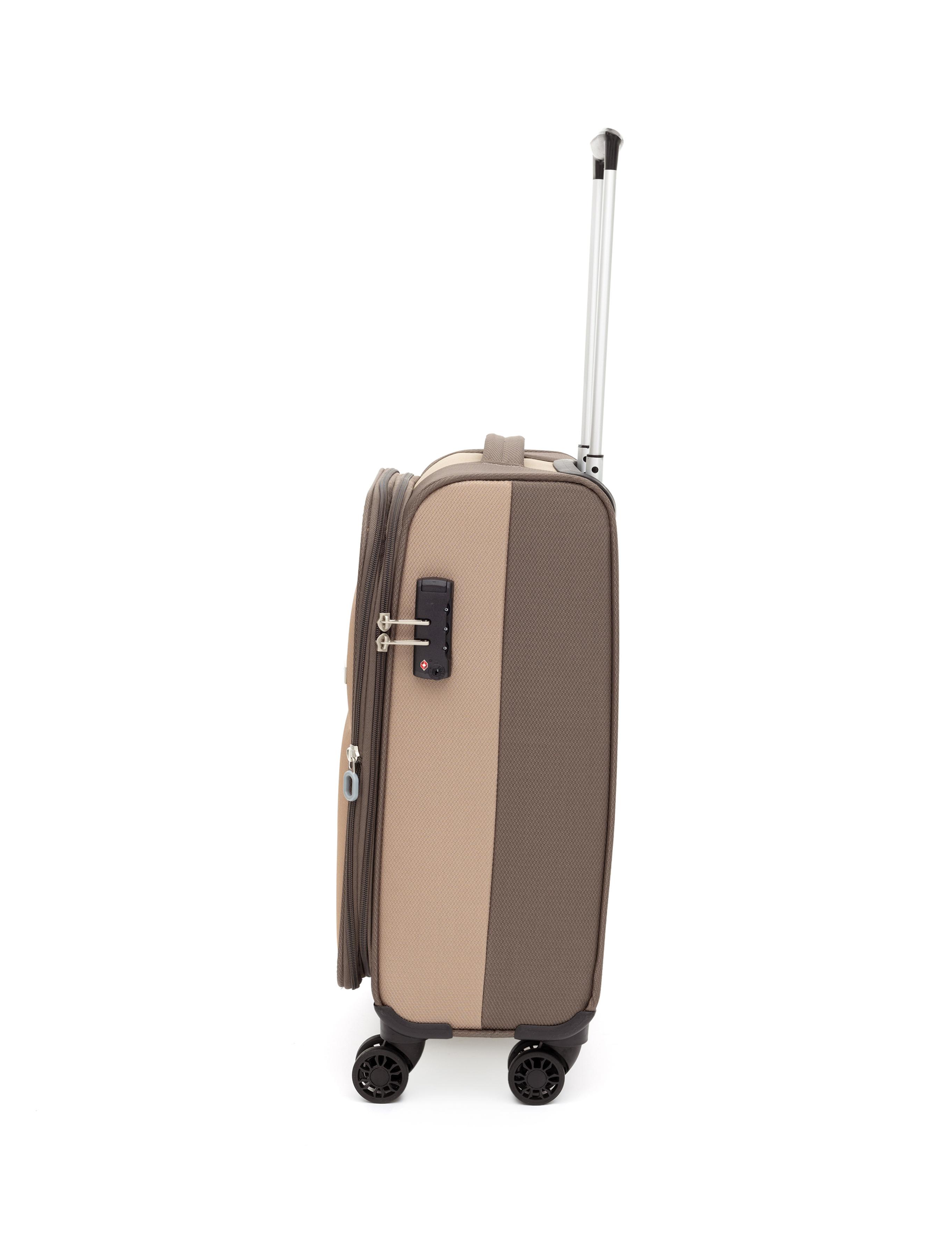 Bej Kabin Boy Kumaş Valiz