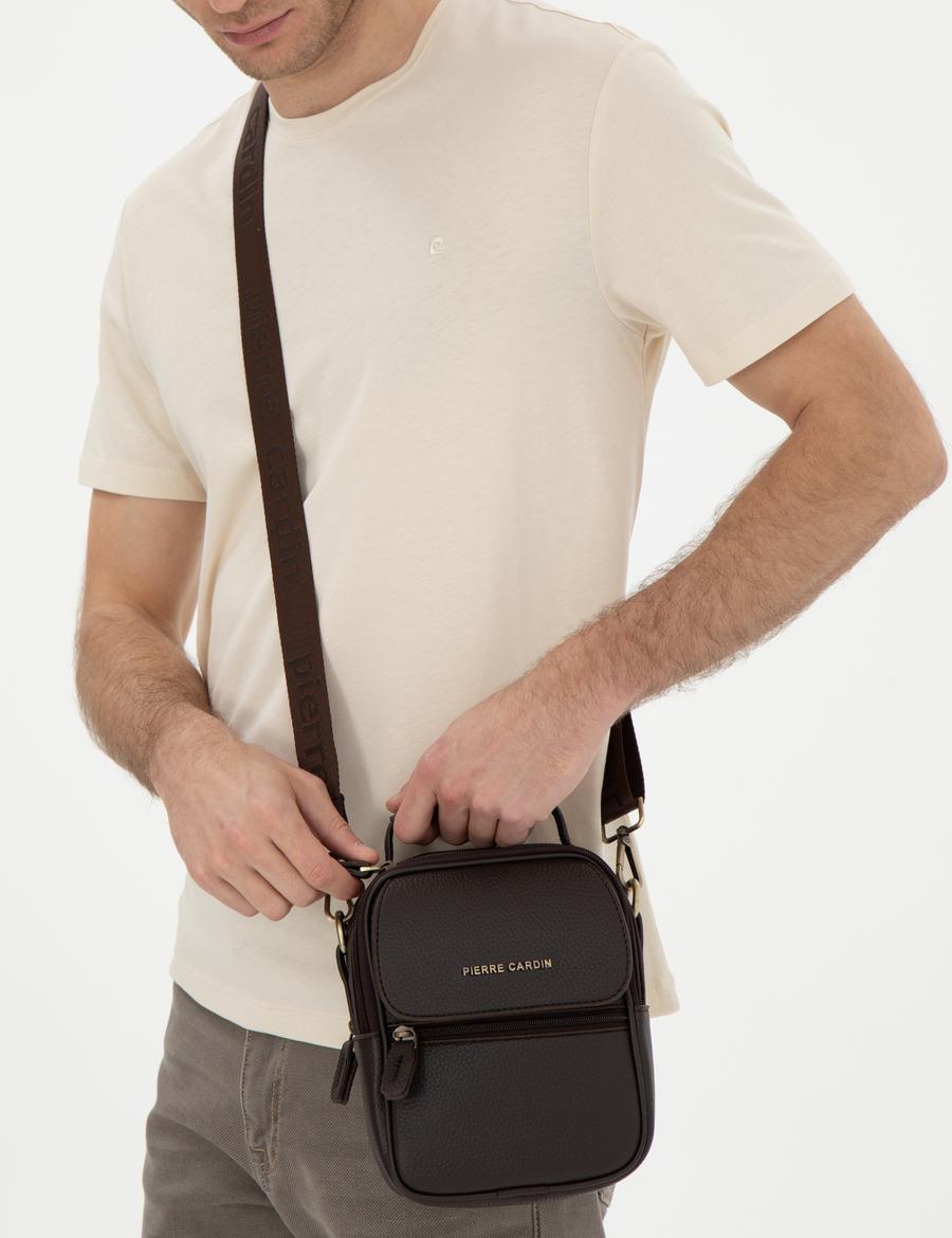 Erkek Kahverengi Askılı El Çantası