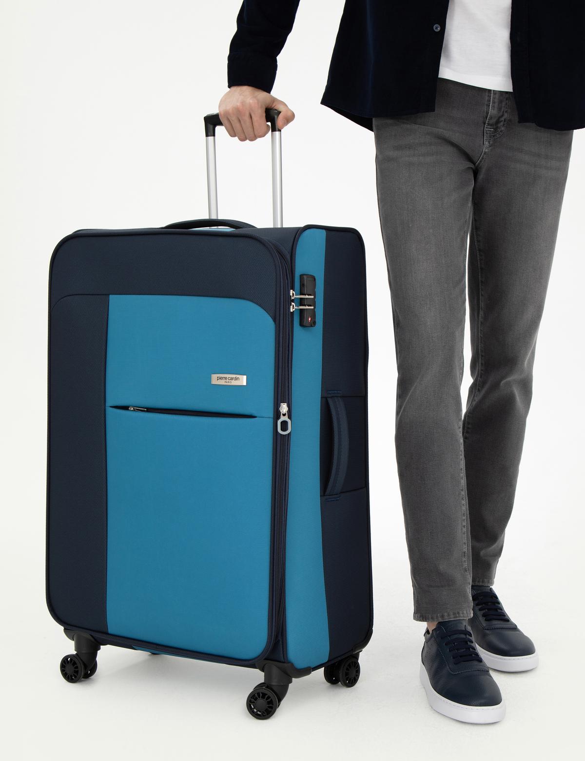 Lacivert Büyük Boy Kumaş Valiz - 50312939002