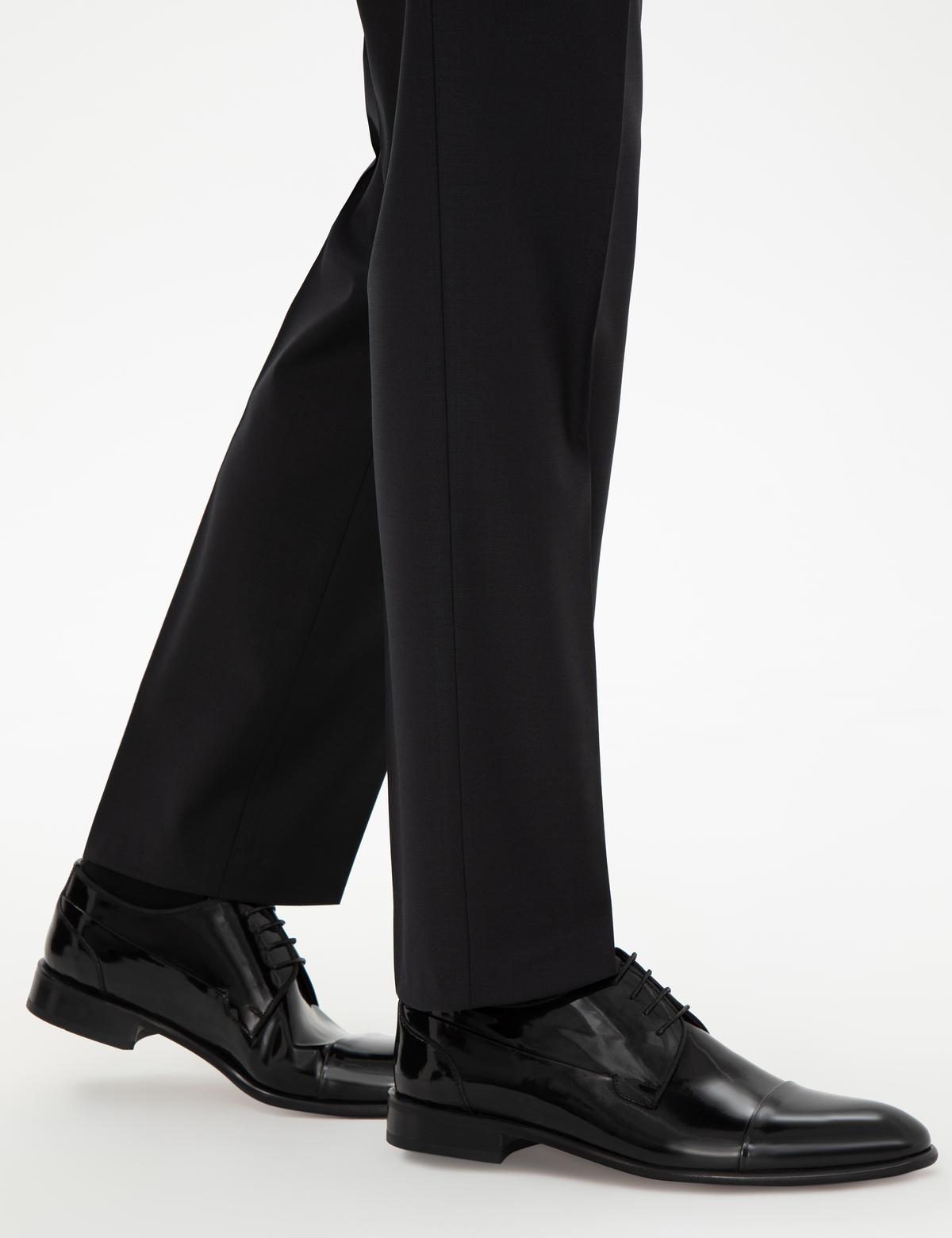 Siyah Rugan %100 Deri Klasik Ayakkabı - 50306465006