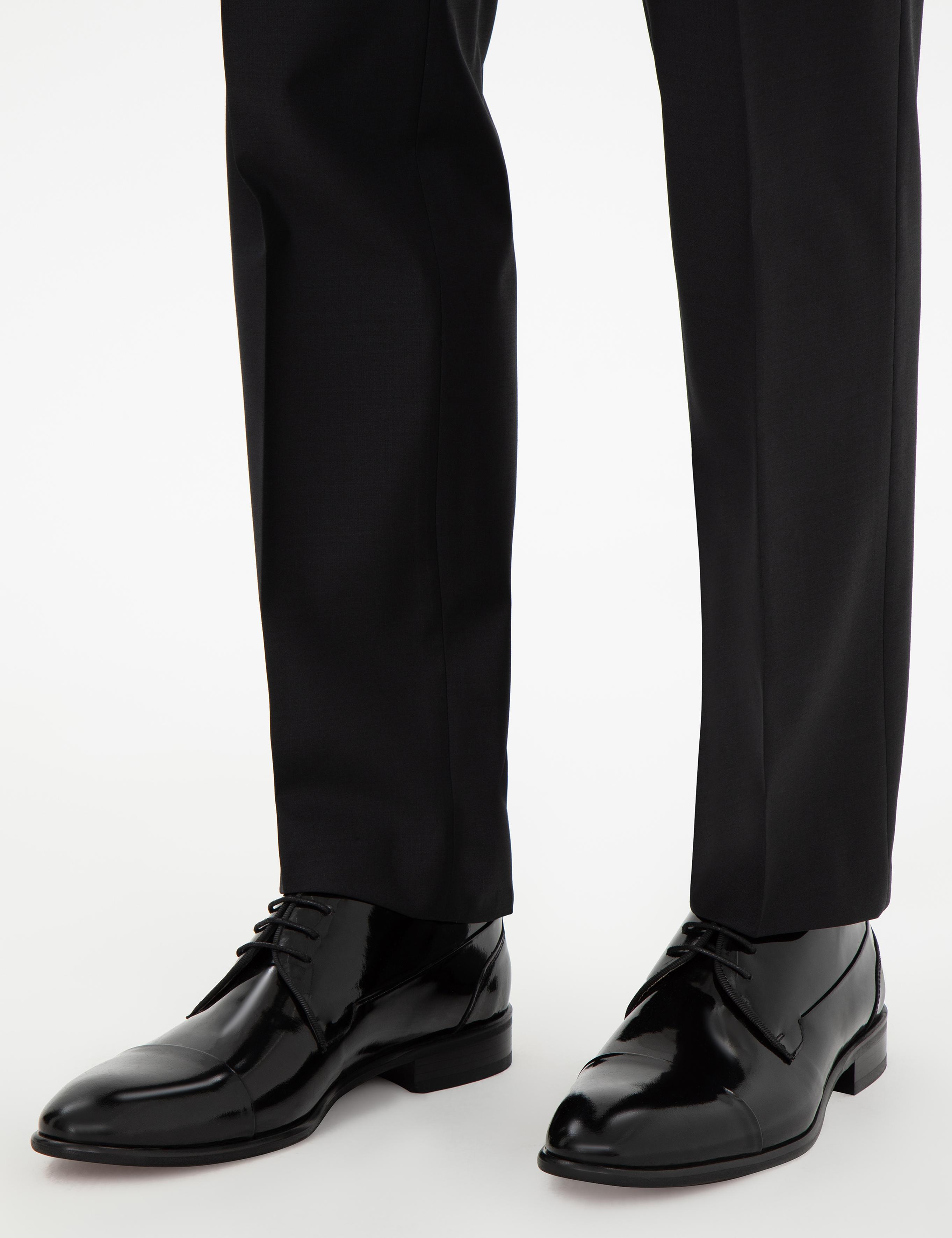 Siyah Rugan %100 Deri Klasik Ayakkabı