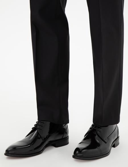 Siyah Rugan %100 Deri Klasik Ayakkabı - 50306465006