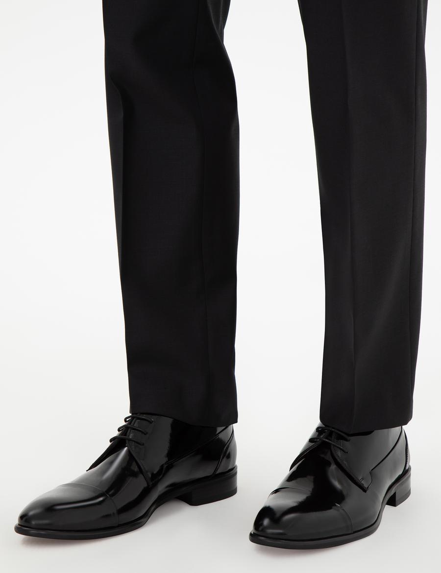 Siyah Rugan %100 Deri Klasik Ayakkabı