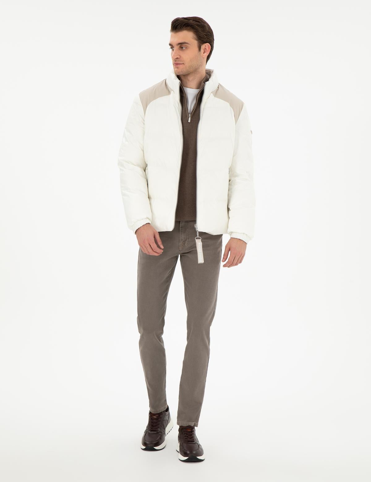 Bej Çift Taraflı Kaz Tüyü Mont - 50291018061